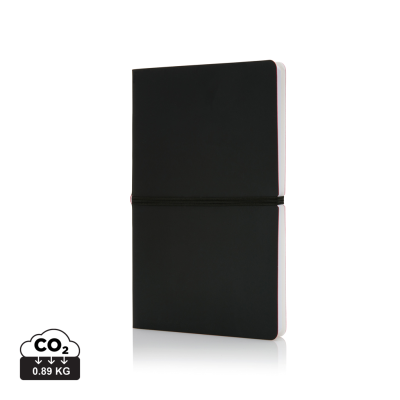 Picture of DELUXE SOFTCOVER A5 NOTE BOOK in Black.