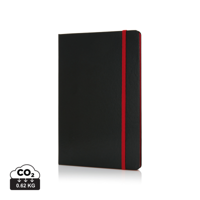 Picture of DELUXE HARDCOVER A5 NOTE BOOK with Colour Side in Red