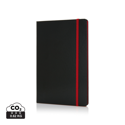 Picture of DELUXE HARDCOVER A5 NOTE BOOK with Colour Side in Red.