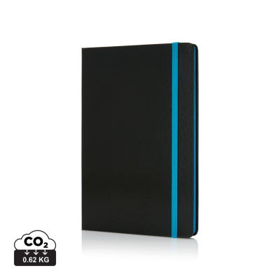 Picture of DELUXE HARDCOVER A5 NOTE BOOK with Colour Side in Blue.