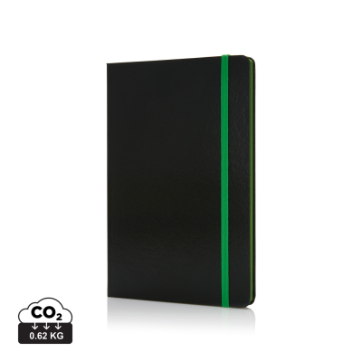 Picture of DELUXE HARDCOVER A5 NOTE BOOK with Colour Side in Green