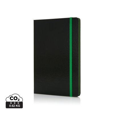 Picture of DELUXE HARDCOVER A5 NOTE BOOK with Colour Side in Green.