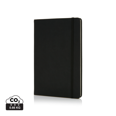 Picture of DELUXE HARDCOVER PU A5 NOTE BOOK in Black.