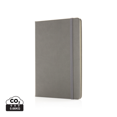 Picture of DELUXE HARDCOVER PU A5 NOTE BOOK in Grey.