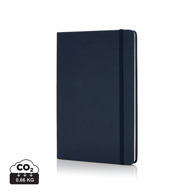 Picture of DELUXE HARDCOVER PU A5 NOTE BOOK in Navy Blue.