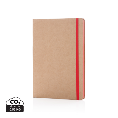 Picture of ECO-FRIENDLY A5 KRAFT NOTE BOOK in Red.