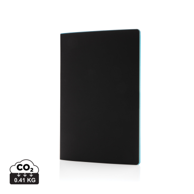 SOFTCOVER PU NOTE BOOK with Colored Edge in Blue.