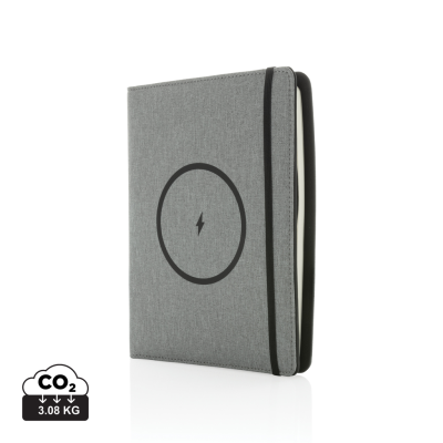 Picture of AIR 5W CORDLESS CHARGER NOTE BOOK with 5000Mah Powerbank in Grey