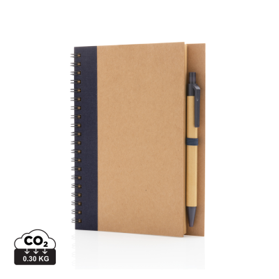 Picture of KRAFT SPIRAL NOTE BOOK with Pen in Blue