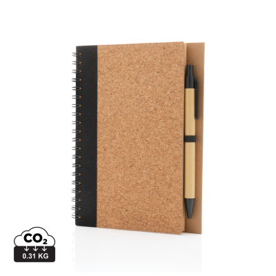 Picture of KRAFT SPIRAL NOTE BOOK with Pen in Black