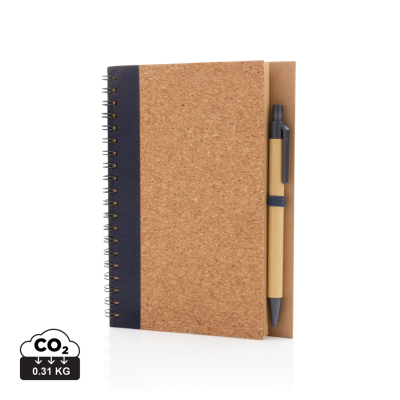 Picture of KRAFT SPIRAL NOTE BOOK with Pen in Blue