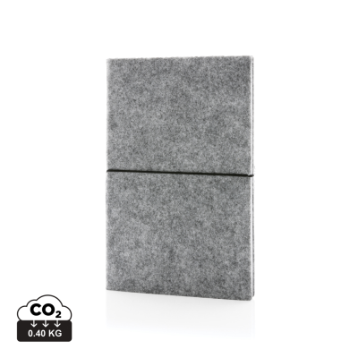 Picture of GRS CERTIFIED RECYCLED FELT A5 SOFTCOVER NOTE BOOK in Grey.