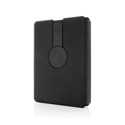 Picture of SWISS PEAK RCS REPU NOTE BOOK with 2-In-1 Cordless Charger in Black.
