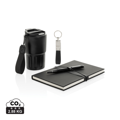 Picture of SWISS PEAK RCS CERTIFIED DELUXE BUSINESS GIFT SET W &  TUMBLER in Black