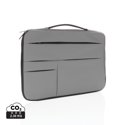 Picture of SMOOTH PU 15,6 INCH LAPTOP SLEEVE with Handle in Grey.