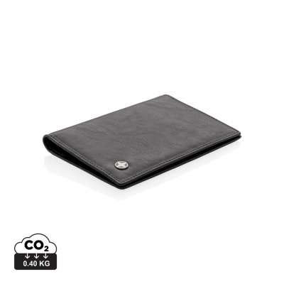 Picture of SWISS PEAK RFID ANTI-SKIMMING PASSPORT HOLDER in Black.