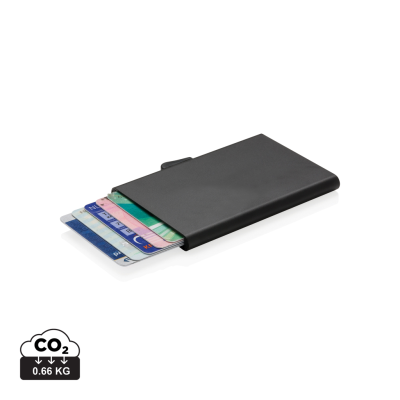 Picture of C-SECURE ALUMINIUM METAL RFID CARD HOLDER in Black.