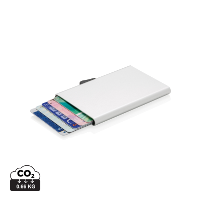 Picture of C-SECURE ALUMINIUM METAL RFID CARD HOLDER in Silver.