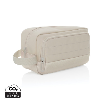 Picture of ARMOND AWARE™ RPET TOILETRY BAG in Beige.