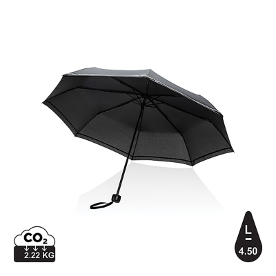Picture of 20,5 INCH IMPACT AWARE RPET 190T PONGEEE MINI REFLECTIVE UMBRELLA in Black