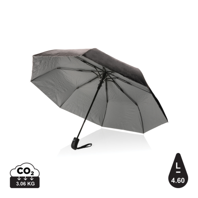 Picture of 21 INCH IMPACT AWARE™ RPET 190T PONGEE DUAL COLOUR MINI UMBRELLA in Silver