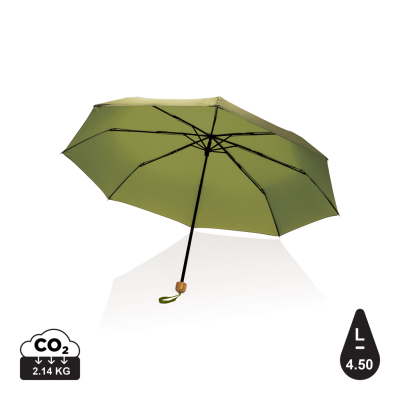 Picture of 20,5 INCH IMPACT AWARE RPET 190T PONGEE BAMBOO MINI UMBRELLA in Green