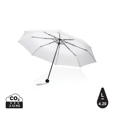 Picture of 20,5 INCH IMPACT AWARE RPET 190T MINI UMBRELLA in White.