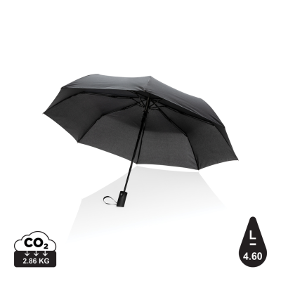 Picture of 21 INCH IMPACT AWARE™ RPET 190T MINI AUTO OPEN UMBRELLA in Black.