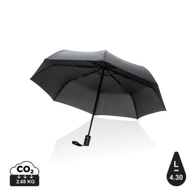 Picture of 21 INCH IMPACT AWARE™ RPET 190T AUTO OPEN & CLOSE UMBRELLA in Black.