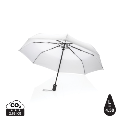 Picture of 21 INCH IMPACT AWARE™ RPET 190T AUTO OPEN & CLOSE UMBRELLA in White