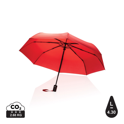 Picture of 21 INCH IMPACT AWARE™ RPET 190T AUTO OPEN & CLOSE UMBRELLA in Red.