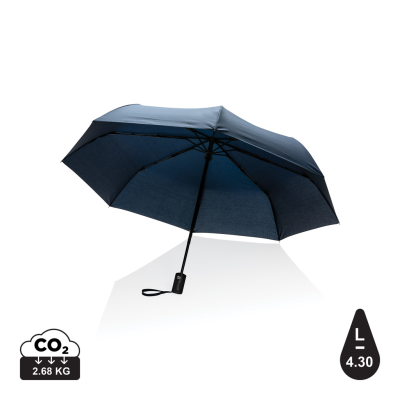 Picture of 21 INCH IMPACT AWARE™ RPET 190T AUTO OPEN & CLOSE UMBRELLA in Navy.