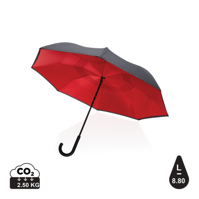 Picture of 23 INCH IMPACT AWARE™ RPET 190T REVERSIBLE UMBRELLA in Red