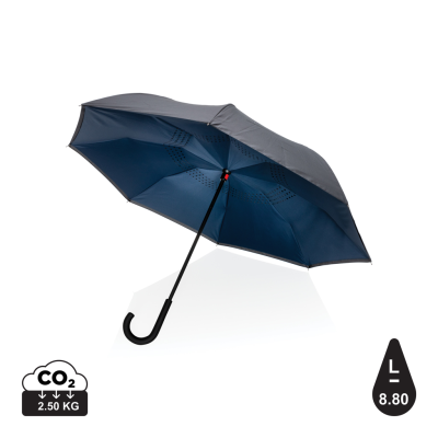 Picture of 23 INCH IMPACT AWARE™ RPET 190T REVERSIBLE UMBRELLA in Navy.