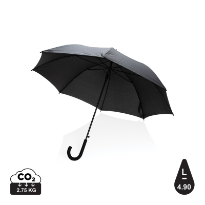 Picture of 23 INCH IMPACT AWARE™ RPET 190T STANDARD AUTO OPEN UMBRELLA in Black