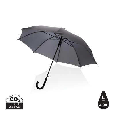 Picture of 23 INCH IMPACT AWARE™ RPET 190T STANDARD AUTO OPEN UMBRELLA in Anthracite Grey.