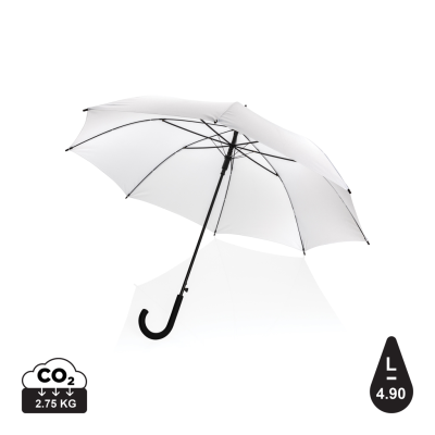 Picture of 23 INCH IMPACT AWARE™ RPET 190T STANDARD AUTO OPEN UMBRELLA in White.