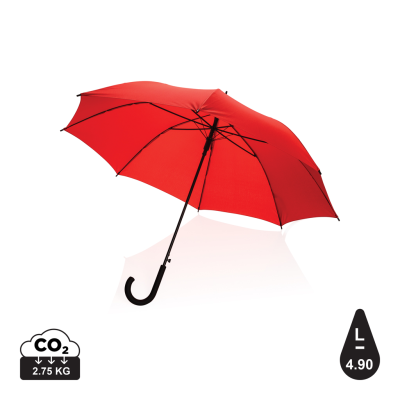 Picture of 23 INCH IMPACT AWARE™ RPET 190T STANDARD AUTO OPEN UMBRELLA in Red.