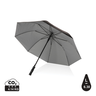 Picture of 27 INCH IMPACT AWARE™ RPET 190T DUAL COLOUR AUTO OPEN UMBRELLA in Silver.