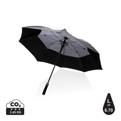 Picture of 27 INCH IMPACT AWARE™ RPET 190T AUTO OPEN STORMPROOF UMBRELLA in Anthracite.