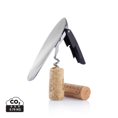 Picture of EON 2 STEP CORKSCREW BOTTLE OPENER in Black & Silver.