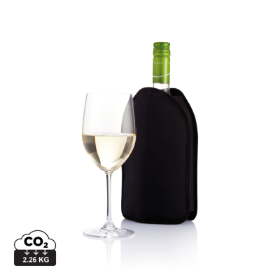 Picture of WINE BOTTLE COOLER SLEEVE in Black.