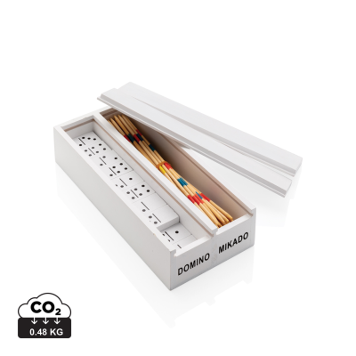 Picture of DELUXE MIKADO & DOMINO in Wood Box in White