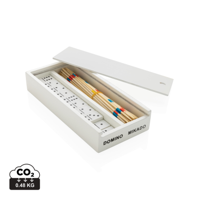 Picture of DELUXE MIKADO & DOMINO in Wood Box in White