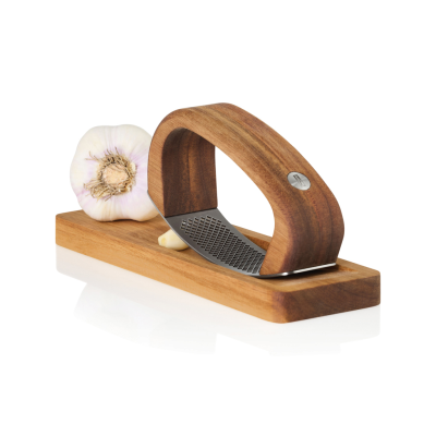 Picture of ADHOC ROCCAALIO GARLIC PRESS with Chopping Board in Brown