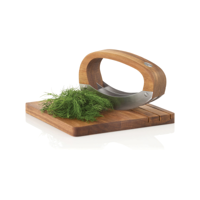 Picture of ADHOC ROCCAVERDE CHOPPING KNIFE with Chopping Board in Brown