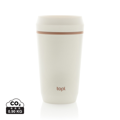 Picture of TOPL RECYCLED PLASTIC TO GO TUMBLER PATENTED 360 LID 354ML in White