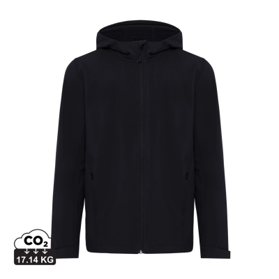 Picture of IQONIQ MAKALU MEN RECYCLED POLYESTER SOFT SHELL JACKET in Black.
