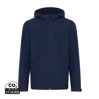 Picture of IQONIQ MAKALU MEN RECYCLED POLYESTER SOFT SHELL JACKET in Navy.