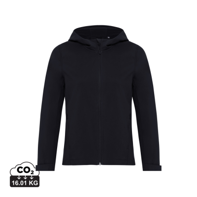 Picture of IQONIQ MAKALU LADIES RECYCLED POLYESTER SOFT SHELL JACKET in Black.